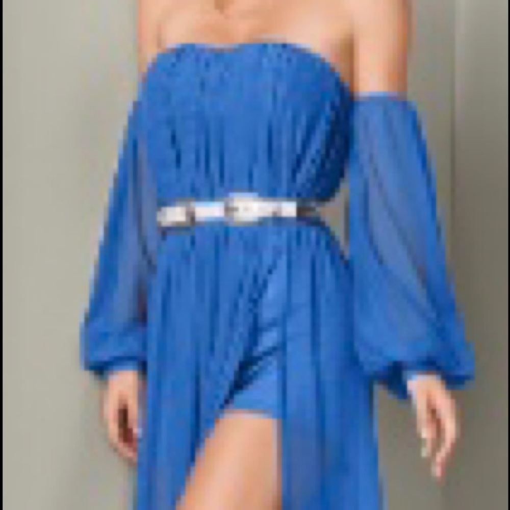 Venus blue off the shoulder dress